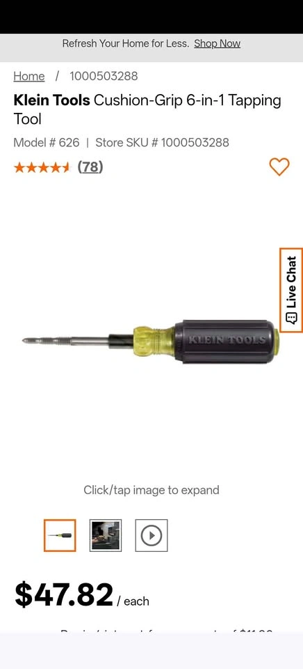 Klein Tools Cushion-Grip 6-in-1 Tapping Tool - photo 2