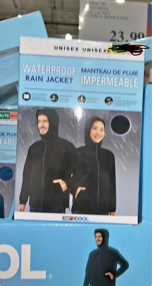 32 Degrees Unisex Waterproof Rain Jacket, Large