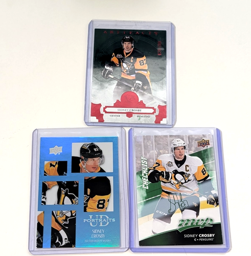 Sidney Crosby 3 Card Lot Artifacts Ruby /299 MVP Portraits