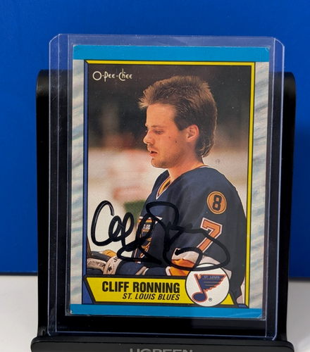 Cliff Ronning 1989-90 O-Pee-Chee #45 Signed RC Blues