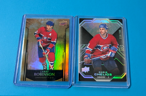 Chris Chelios /299 Larry Robinson 2 Card Lot Montreal Canadiens
