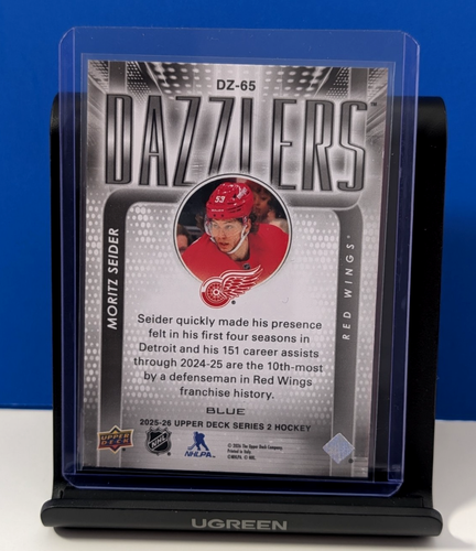 Moritz Seider 2025-26 Upper Deck Dazzlers Blue DZ-65 Red Wings - photo 2