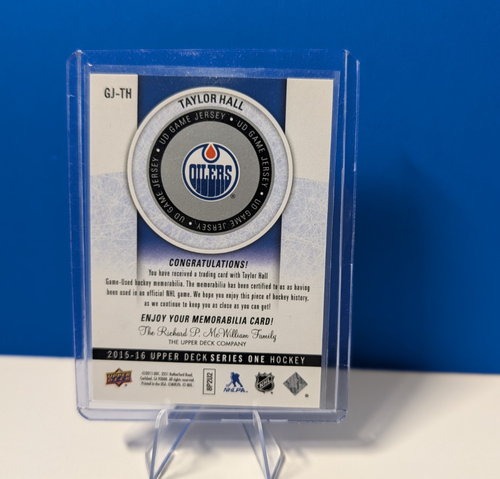Taylor Hall 2015-16 Upper Deck UD Game Jersey GJ-TH Oilers - photo 2