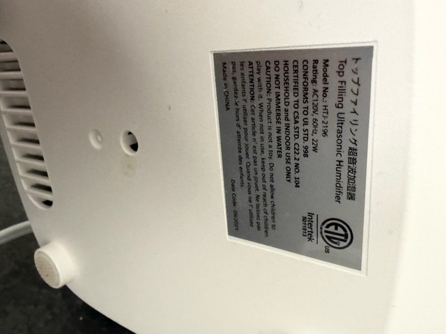 Ion Bero Top Filling Ultrasonic Humidifier - photo 2