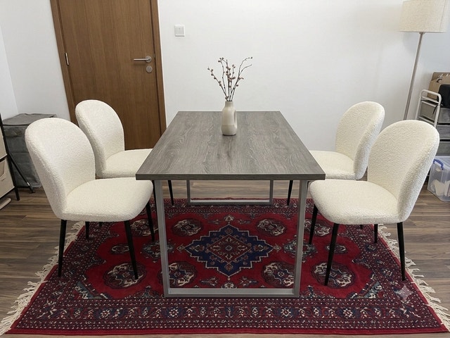 Modern Dining Set with Four Chairs