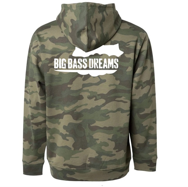 Big Bass Dreams Camo Hoodie – Men’s L – Brand New - photo 4