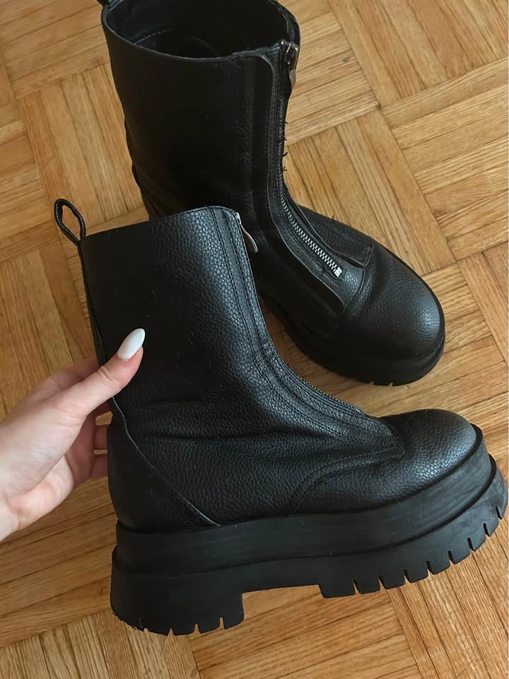 Bershka Front Zip Platform Boots Size 37 - photo 5