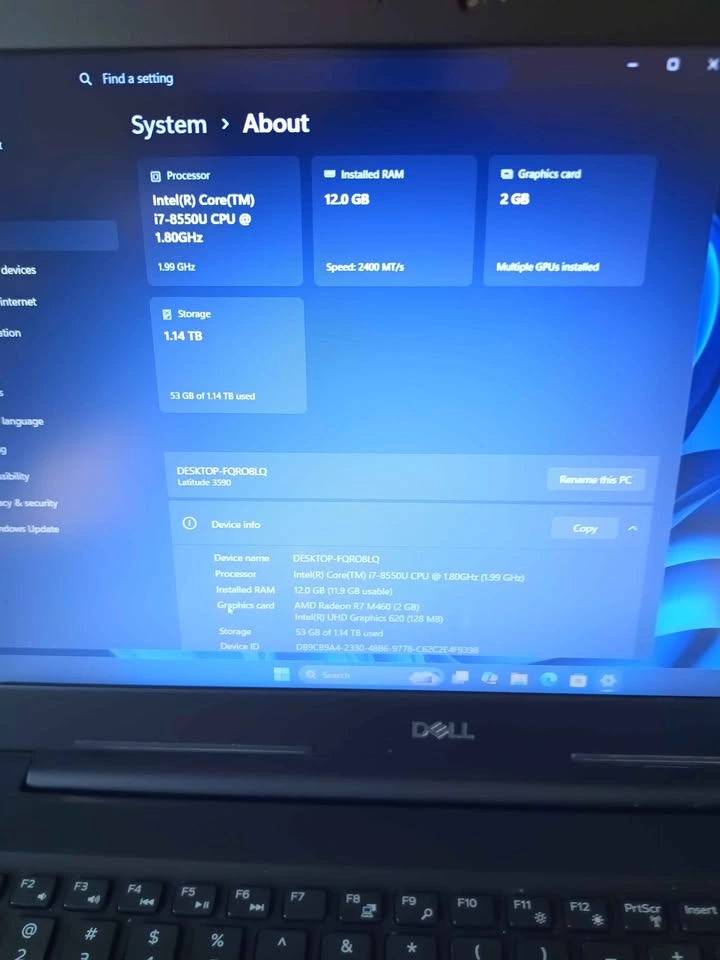 Dell Latitude 3590 i7-8550U 12GB RAM 256GB SSD 1TB HDD Win11 - photo 4