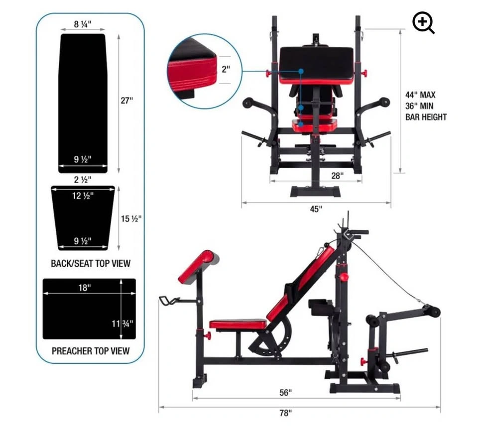 A-Staff Multi-Functional Weight Bench with Squat Rack - photo 3