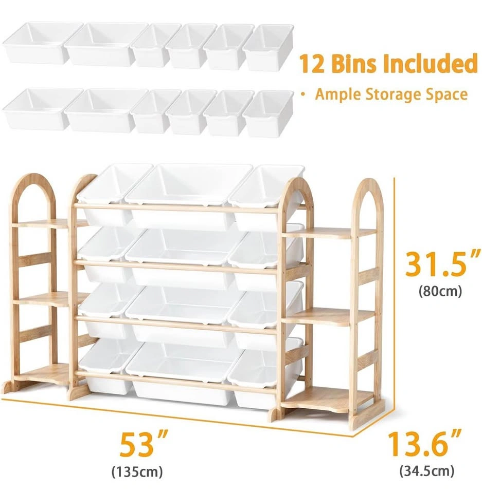 Toy Storage Organizer with Bookshelf, 6 Shelves and 12 Bins - photo 2