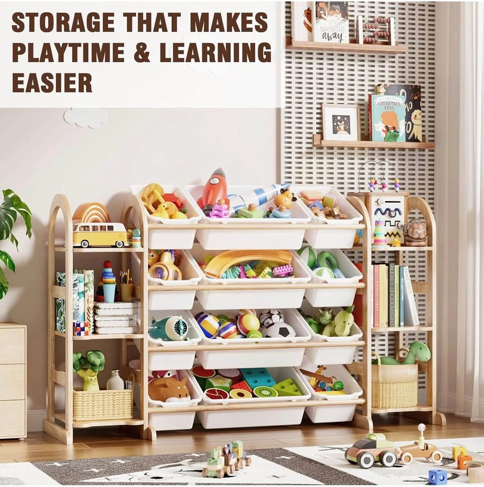 Toy Storage Organizer with Bookshelf, 6 Shelves and 12 Bins - photo 4
