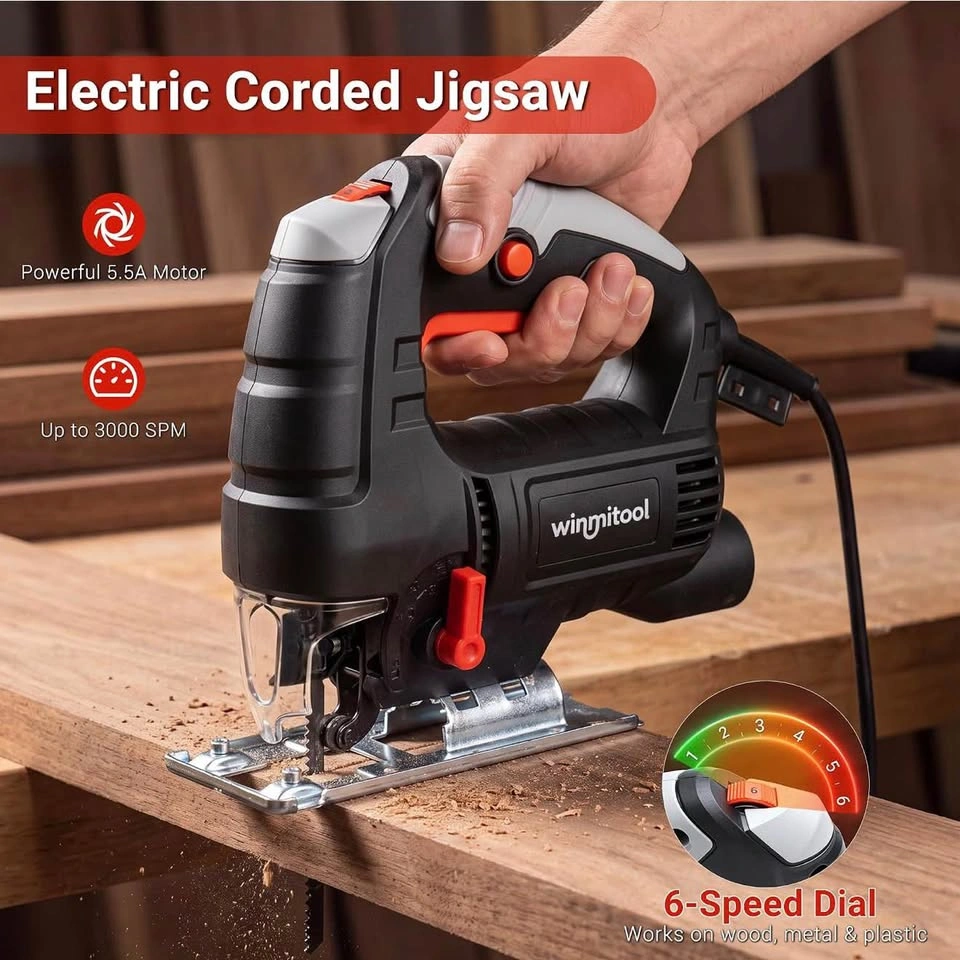 5.5-Amp Corded Jig Saw, Electric Jigsaw Tool for Wood Cutting - photo 2