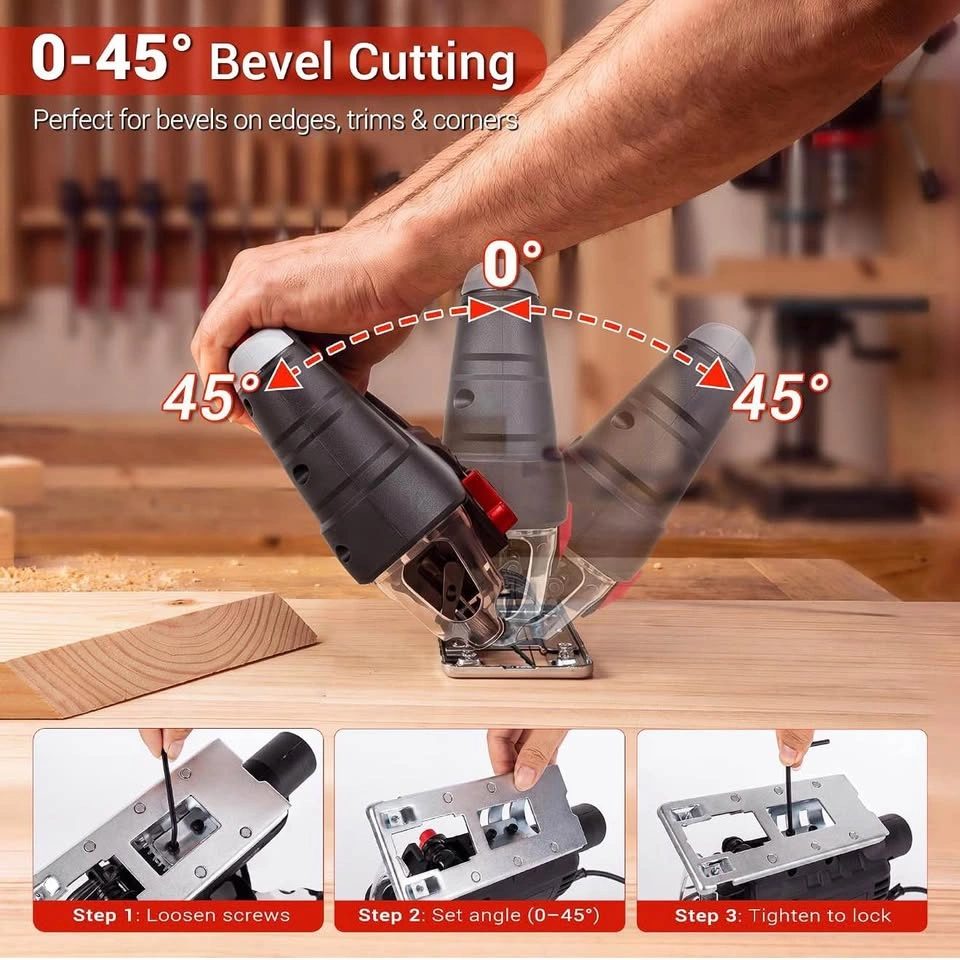 5.5-Amp Corded Jig Saw, Electric Jigsaw Tool for Wood Cutting - photo 4