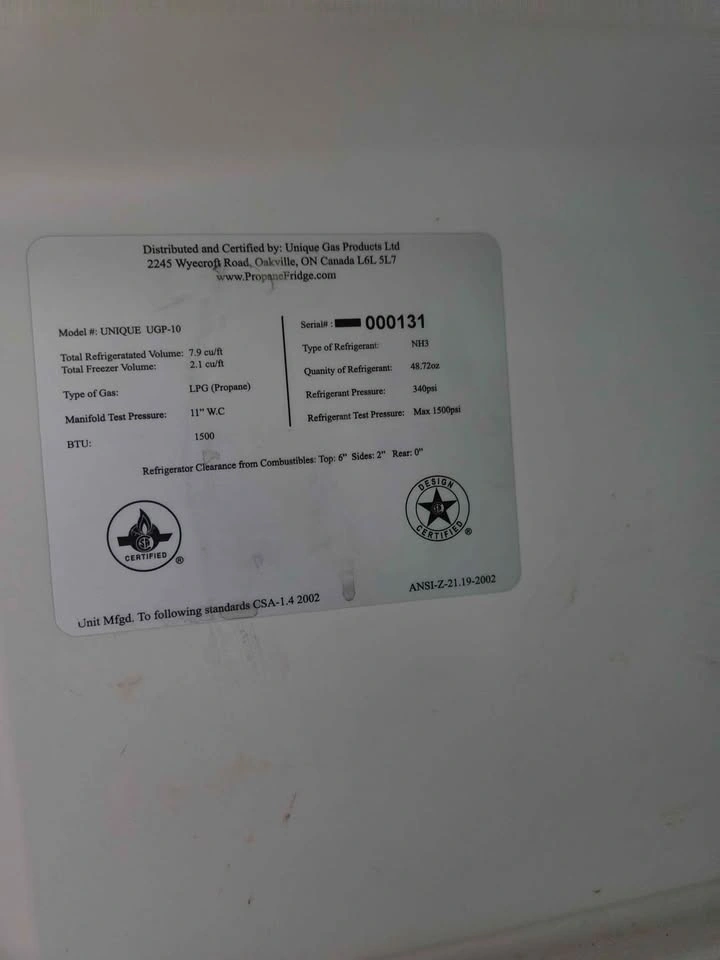 Unique UGP-10 Propane Refrigerator / Freezer - 100% Off-Grid - photo 2
