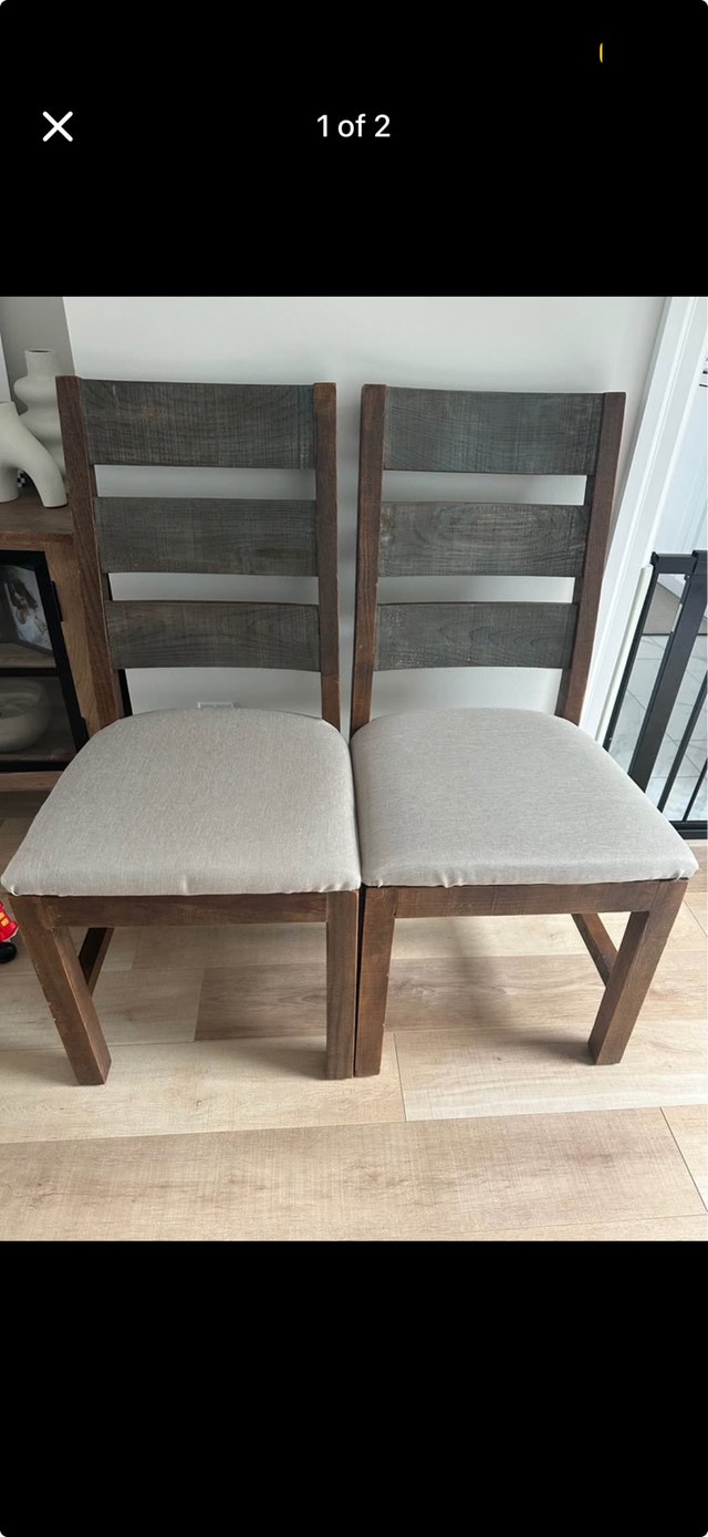 Rustic Dining Chairs. Solid Wood. Grey-Brown. Set of 8