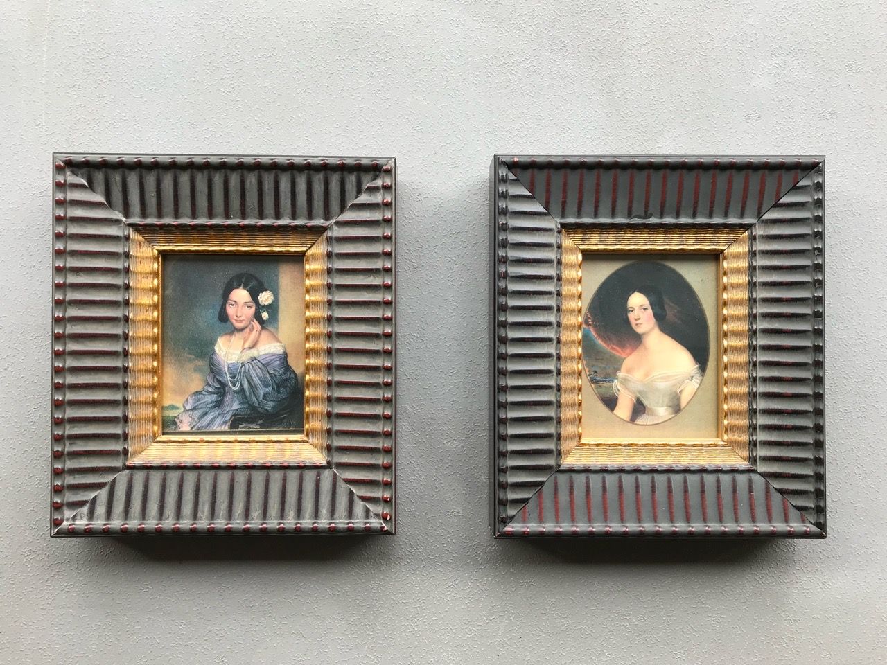 ETHAN ALLEN VINTAGE FRAMED PORTRAIT MINIATURE ART