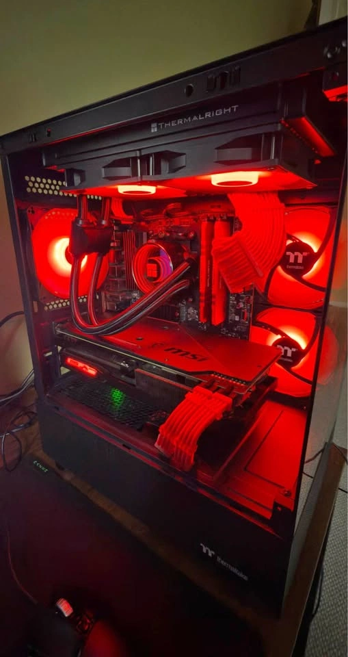 Red and Black Gaming PC
