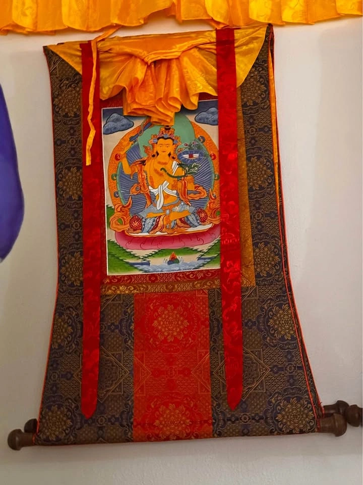 Tibetan Thangka handprinted Manjushri Bodhisattva