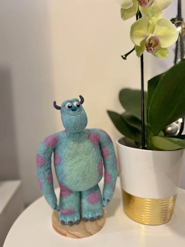 Sullivan monsters inc needle felted 💜🩵