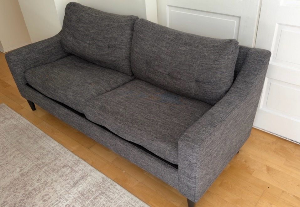 Gray Tufted 3-Seat Sofa 75 Inches - photo 2