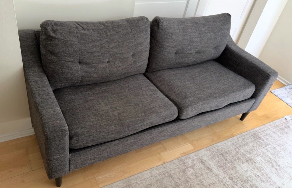 Gray Tufted 3-Seat Sofa 75 Inches - photo 3