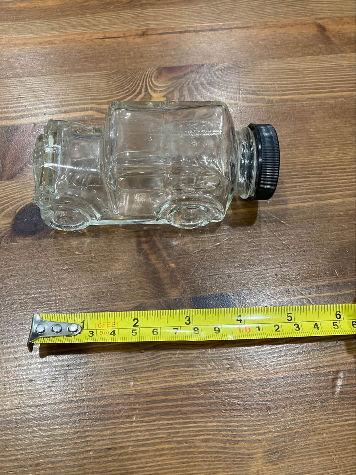 Vintage Glass Car Bottle with Black Cap - photo 2