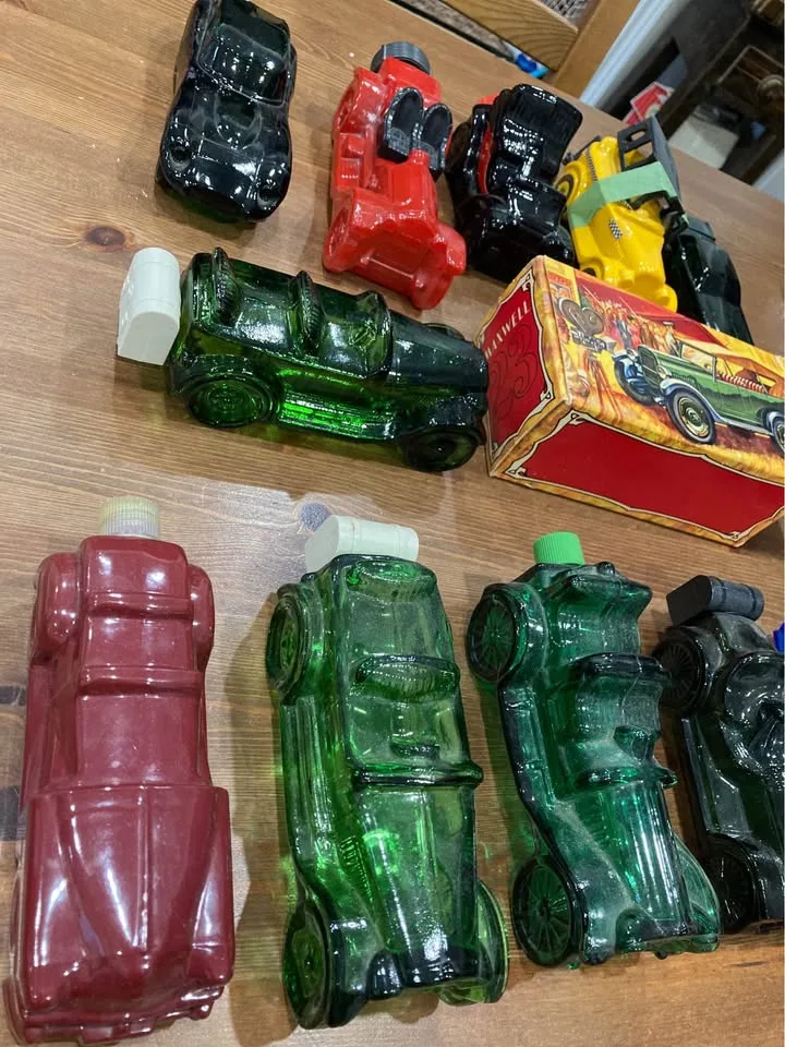 Lot of 11 Vintage Glass Car Bottles image indicator(2)