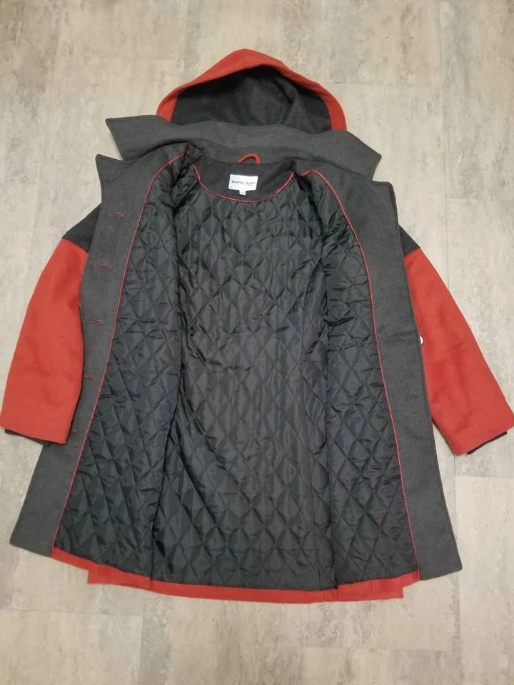 XL Red - Orange Women's Felt Coat - photo 2