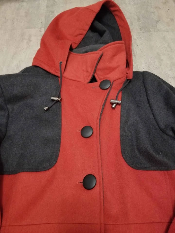 XL Red - Orange Women's Felt Coat - photo 4