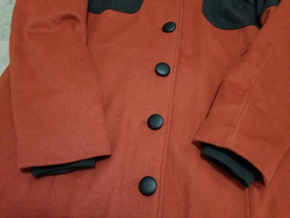 XL Red - Orange Women's Felt Coat - photo 5