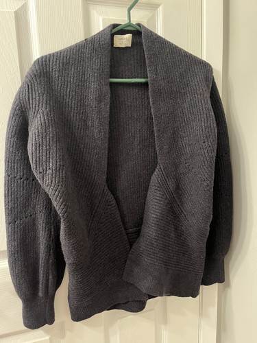 Wilfred Thais Cardigan 100% Merino Wool Charcoal Grey Size M
