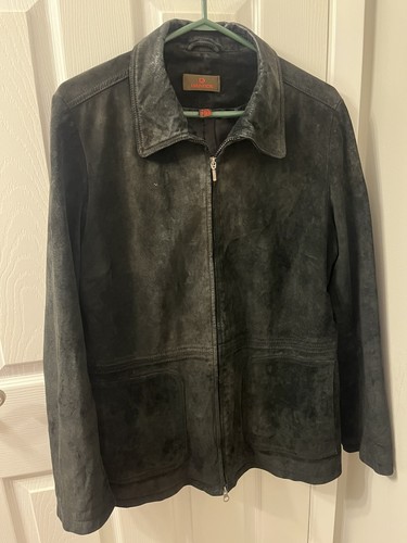 Vintage Danier Black Suede Leather Jacket XL 90s Y2K