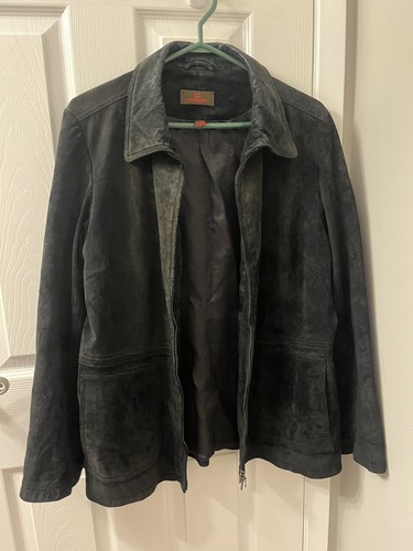 Vintage Danier Black Suede Leather Jacket XL 90s Y2K - photo 2