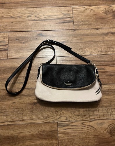 Kate Spade Jackson Street Harlyn Black Cream Crossbody Bag