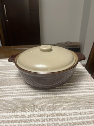 Vintage Denby Stoneware 2.5 Pint Lidded Casserole Dish Brown Mad