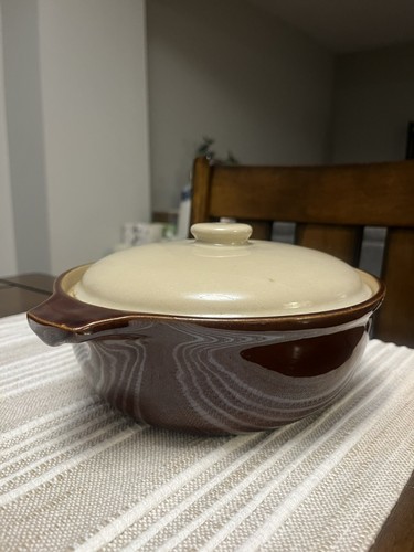 Vintage Denby Stoneware 2.5 Pint Lidded Casserole Dish Brown Mad - photo 2