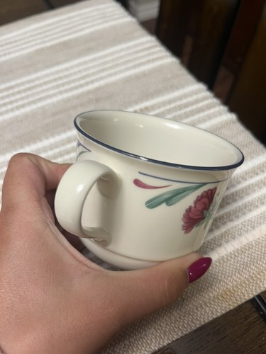 Lenox Chinastone Poppies on Blue 4 Cup & Saucer Sets 8 Pc - photo 4