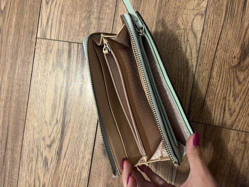 Kate Spade Wellesley Linet Wristlet Mint Mojito Leather Wallet - photo 4
