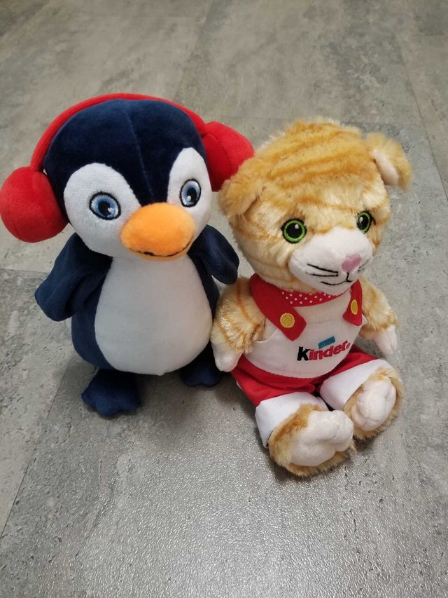 Kinder Surprise Stuffed Animals Cat Penguin