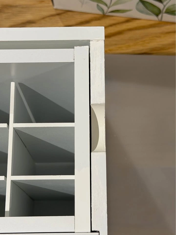 White Wooden Desk Organizer with Drawers - photo 4