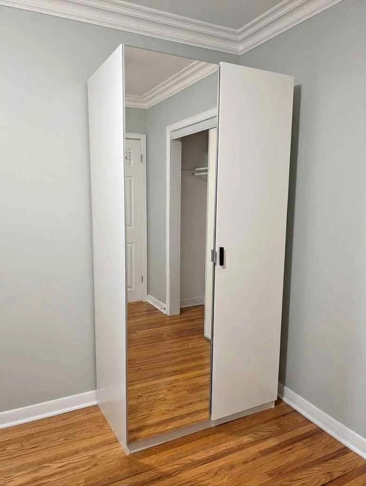 IKEA PAX Wardrobe with Mirror Door & Drawers (White / 100x58x201
