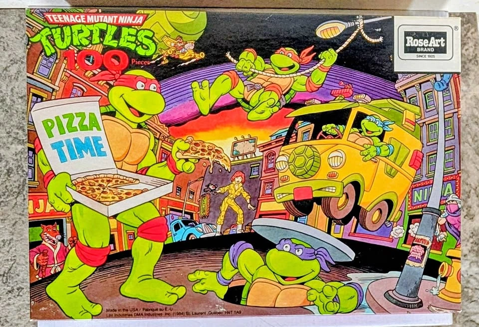 Vintage 1989 TMNT Pizza Time 100 Piece Jigsaw Puzzle