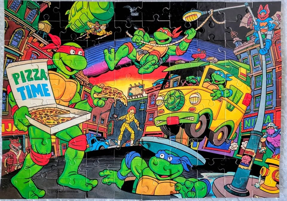 Vintage 1989 TMNT Pizza Time 100 Piece Jigsaw Puzzle - photo 3