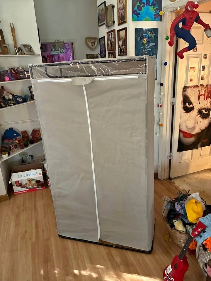 Black metal clothes rack