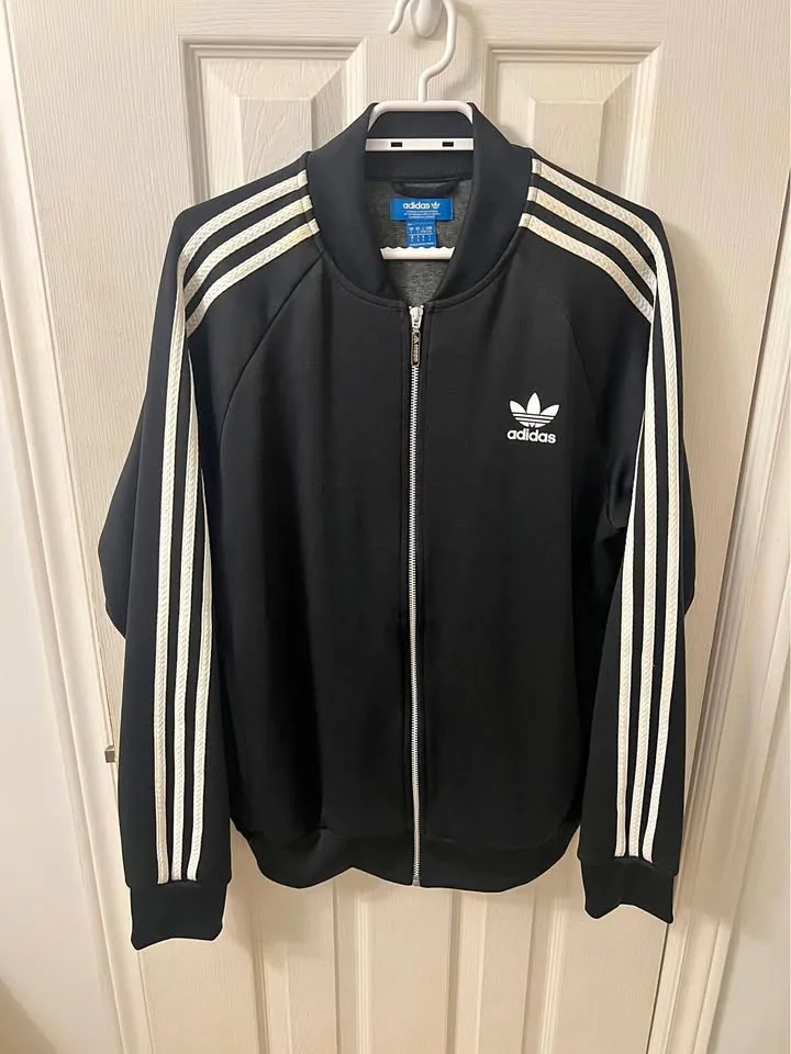 Adidas Black Sweatshirt Jacket Vintage thumbnail