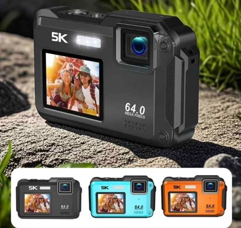 5K Underwater Camera 16ft Waterproof 64MP Dual Screen - photo 4