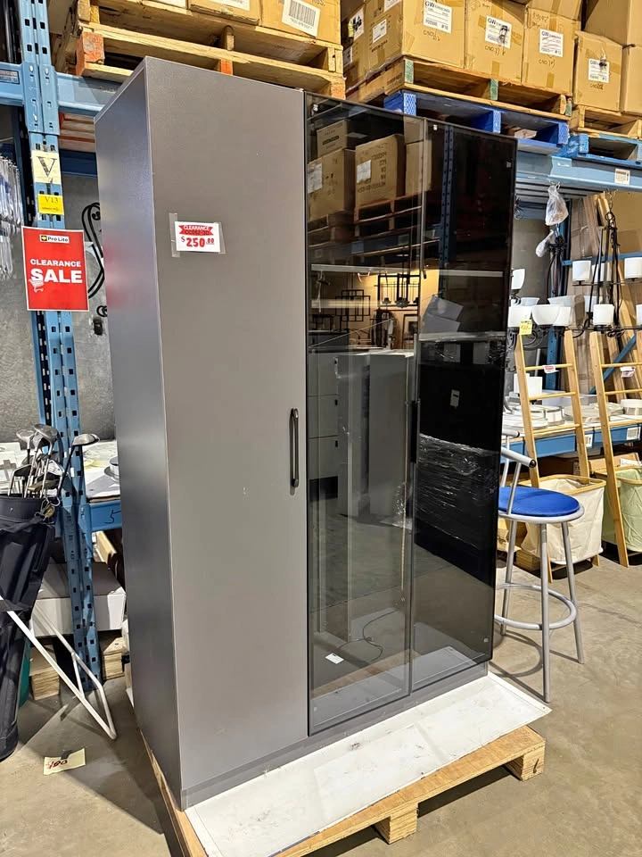 C5370 3-Door Modern Wardrobe with Glass Doors - $250