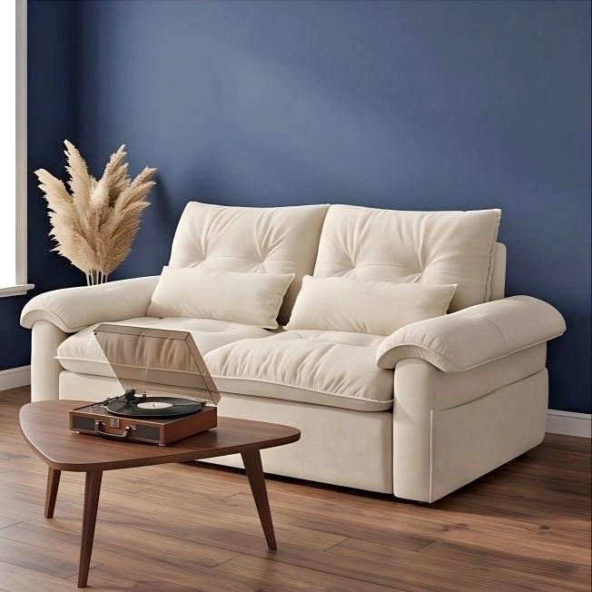 C5341 Cream Tufted Sofa – Modern Nordic Living Room Couch