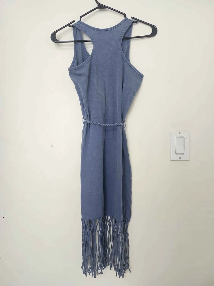Blue Tank Dress with Braided Belt - photo 2
