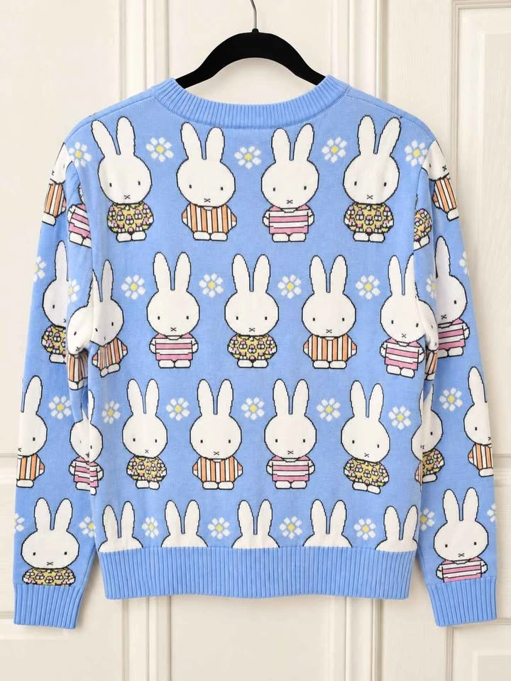 Aeropostale x Miffy Pastel Blue Bunny Graphic Knit Sweater - photo 2